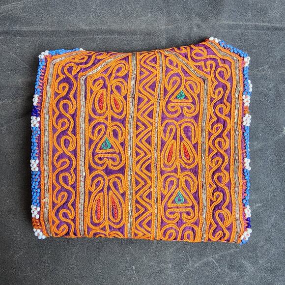 Kuchi Embroidered Pouch Wallet Central Asian Handmade Beaded 11"x5" - Picture 7 of 7